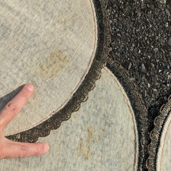 Rare Luxe Set of 6 Blue WEDGWOOD Velvet Brocade Rose Placemats Belgium Vintage - Picture 7 of 7